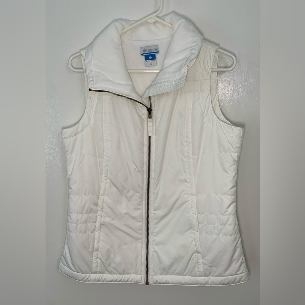 Columbia White Fleece-lined Vest